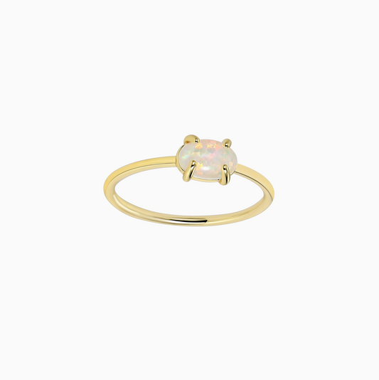 Gold Gemstone Minimalist Stack Ring