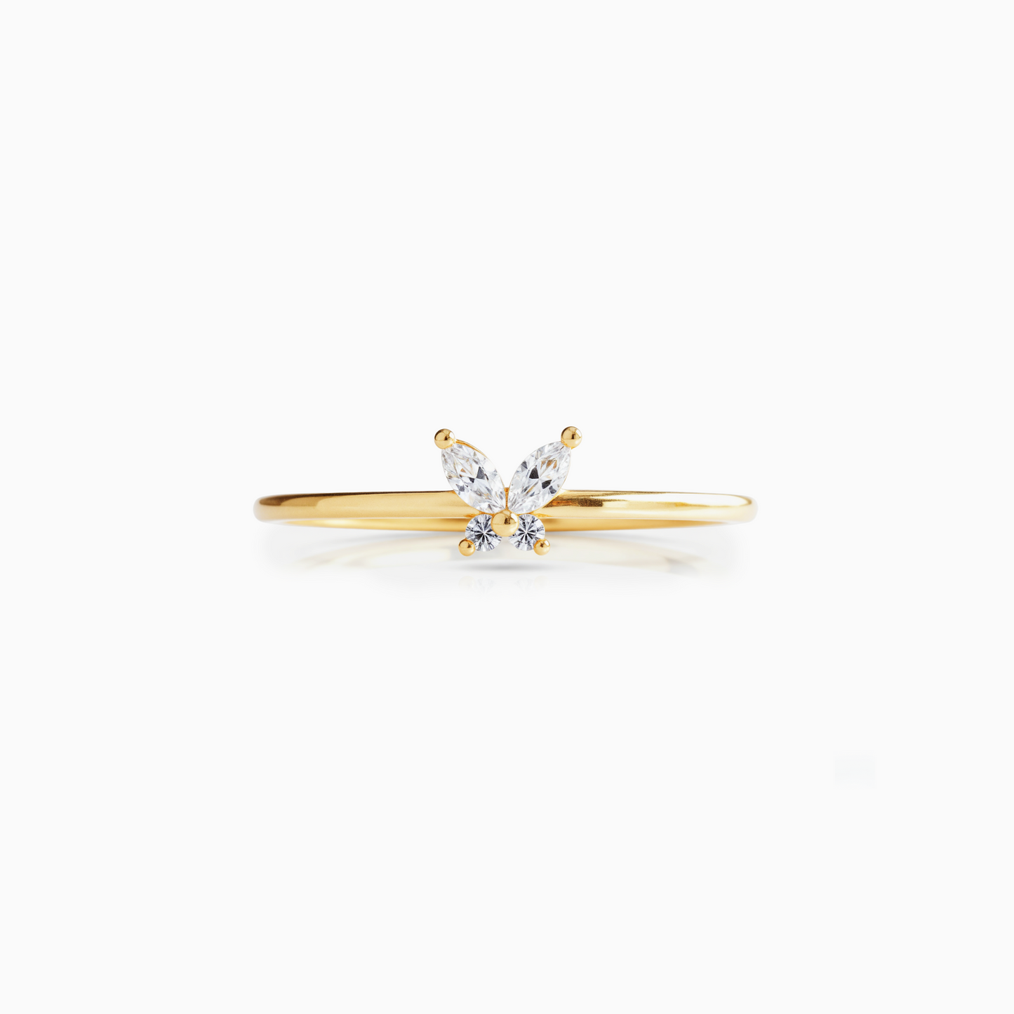 Coquette Butterfly Ziconia Dainty Stack Ring