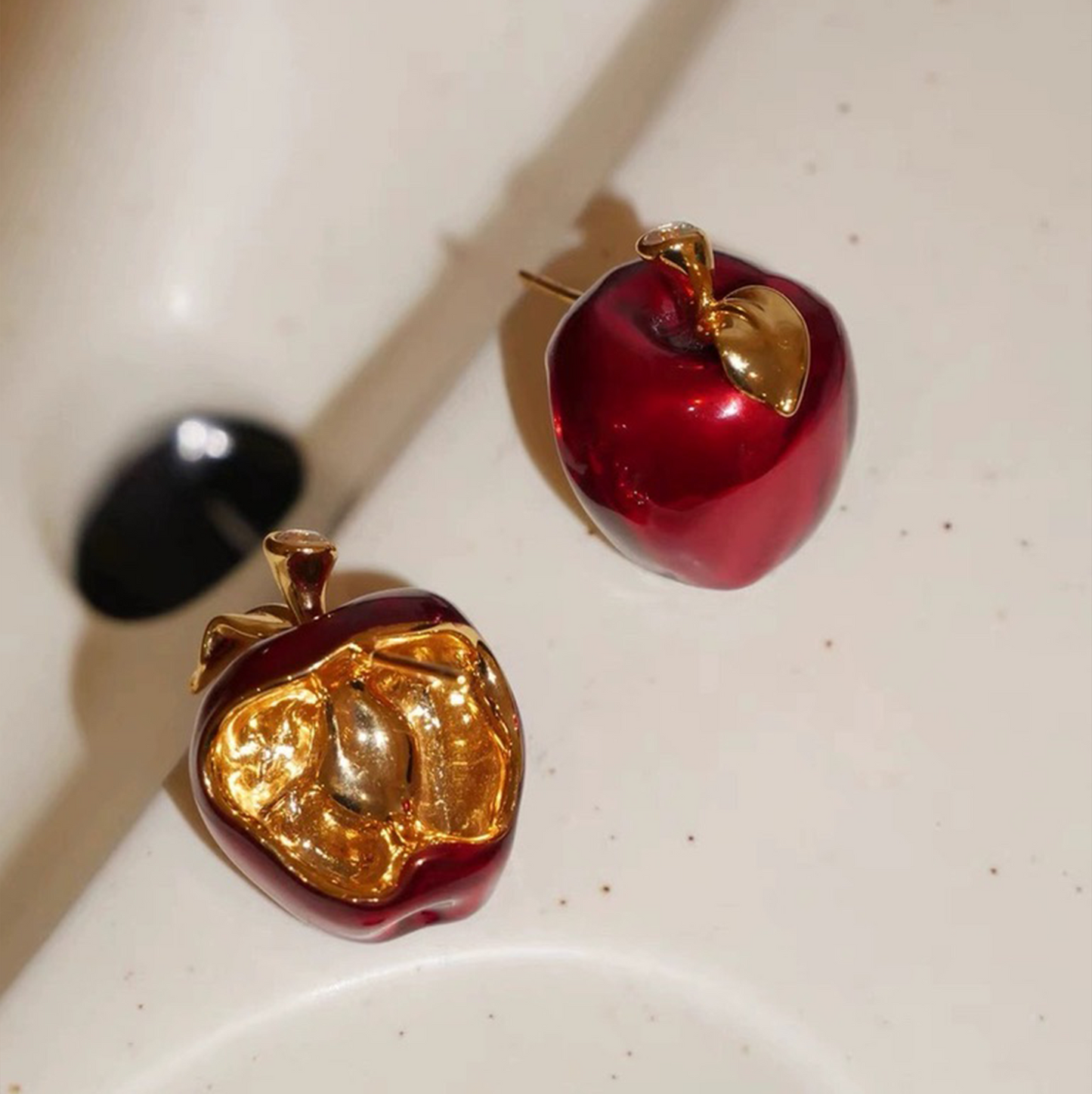 Snow White Series 18k Gold-plated Apple Earrings