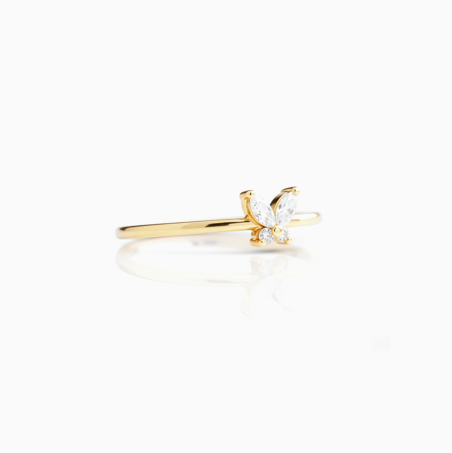 Coquette Butterfly Ziconia Dainty Stack Ring