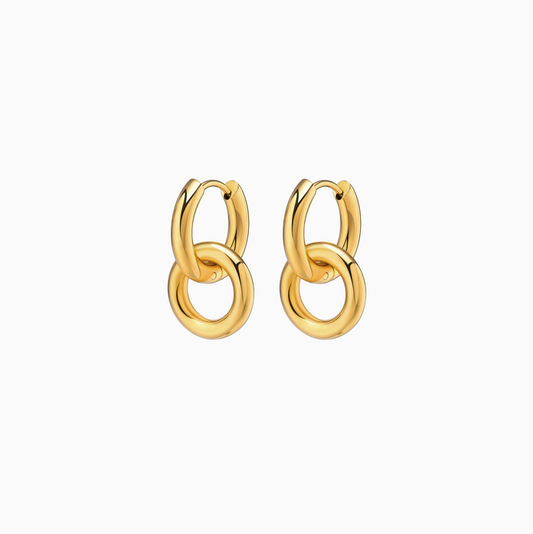 18k Double Rings Earrings