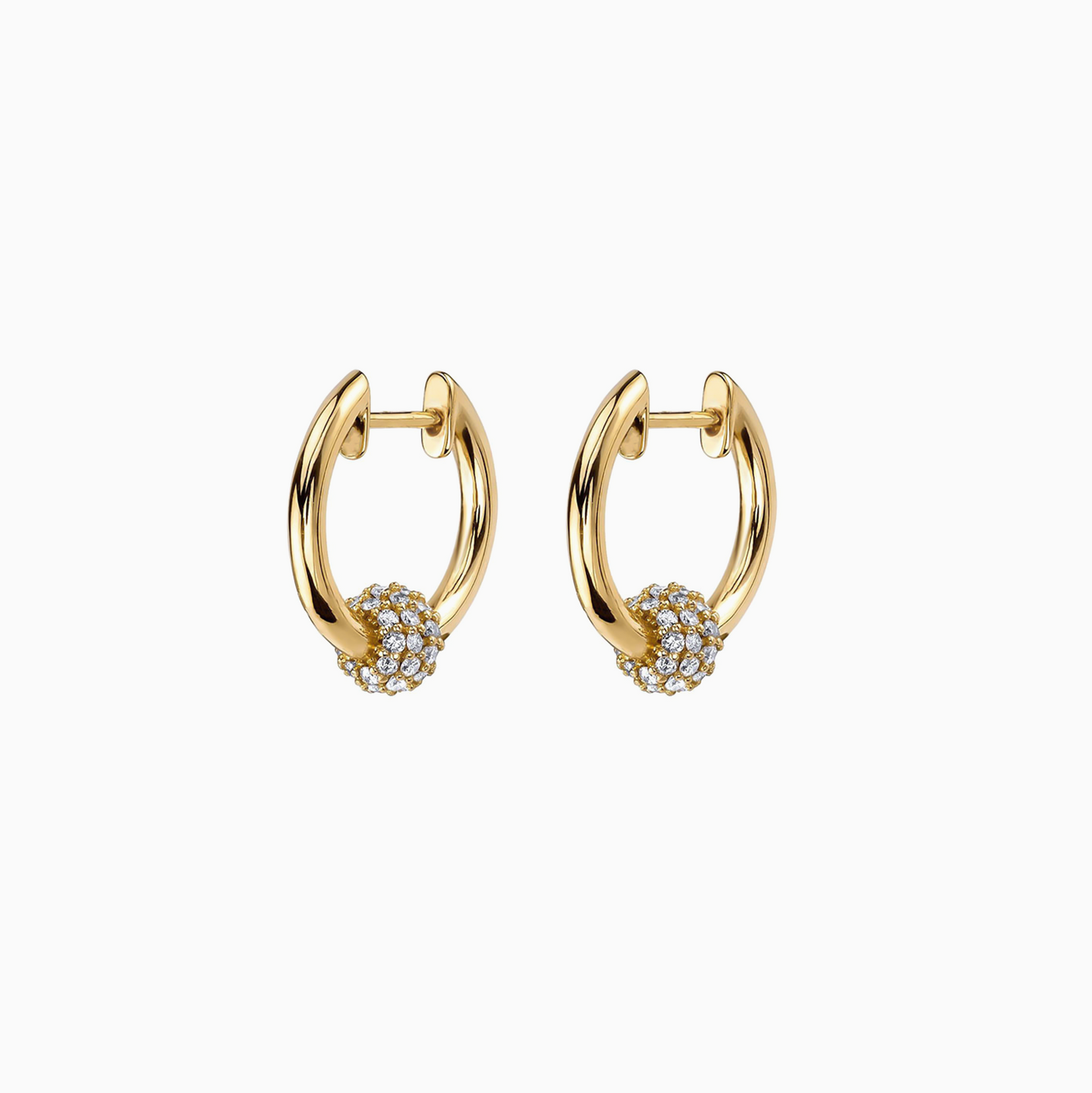 Yellow Gold Elegant Colorful Ball Hoops