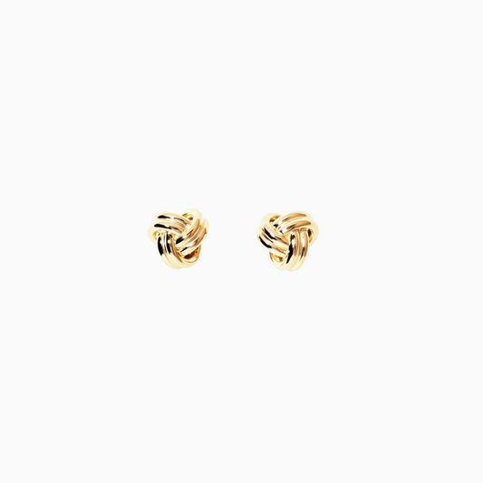 Yellow Gold Minimalist Knot Earrings