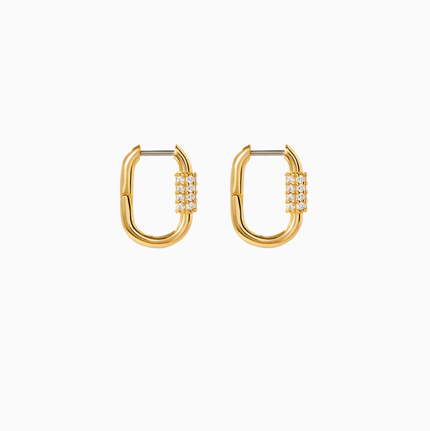 18k Gold-plated Minimalist Block Hoops