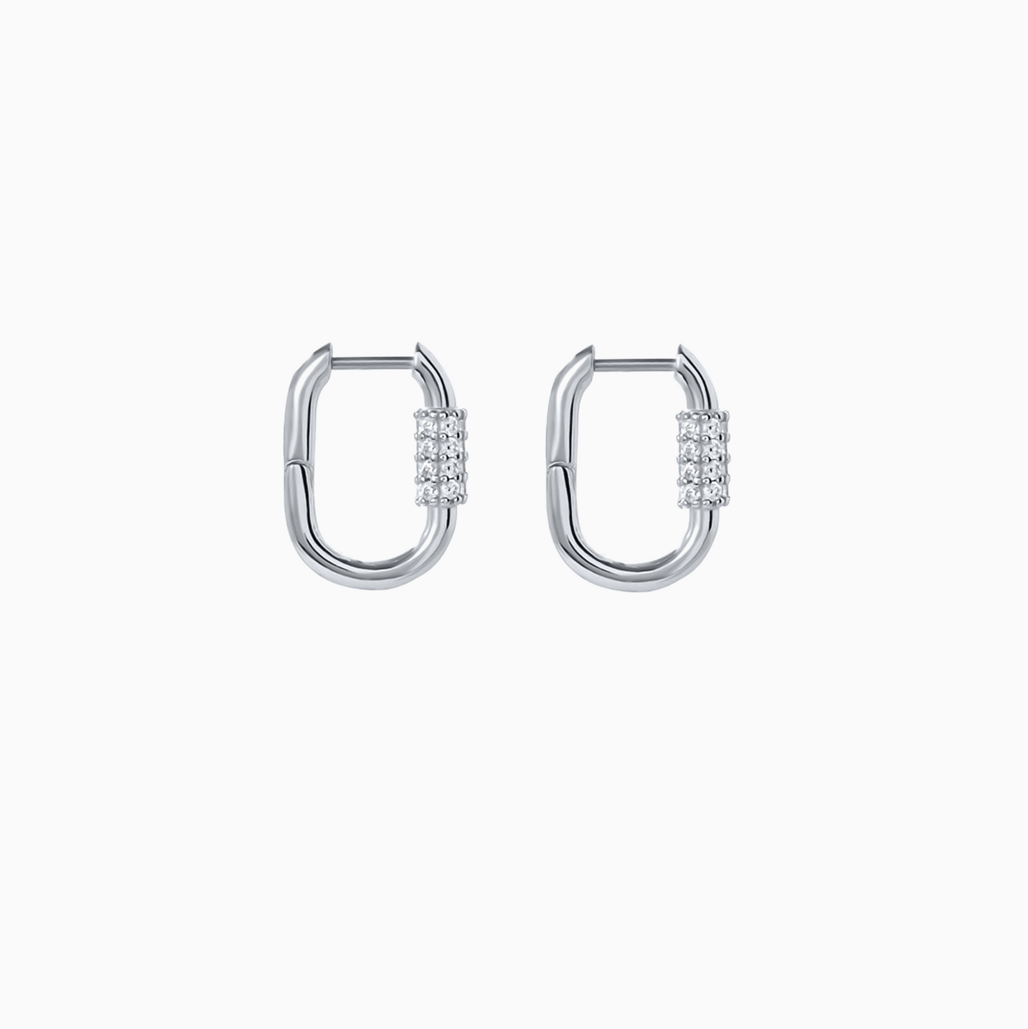 Silver Minimalist Block Hoops