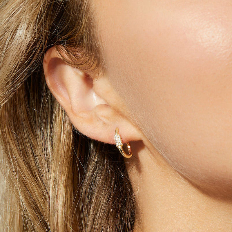 18k Gold-plated Minimalist Block Hoops