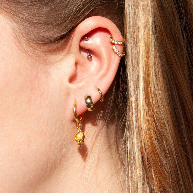 18k Gold-plated Conch Pearl Earrings