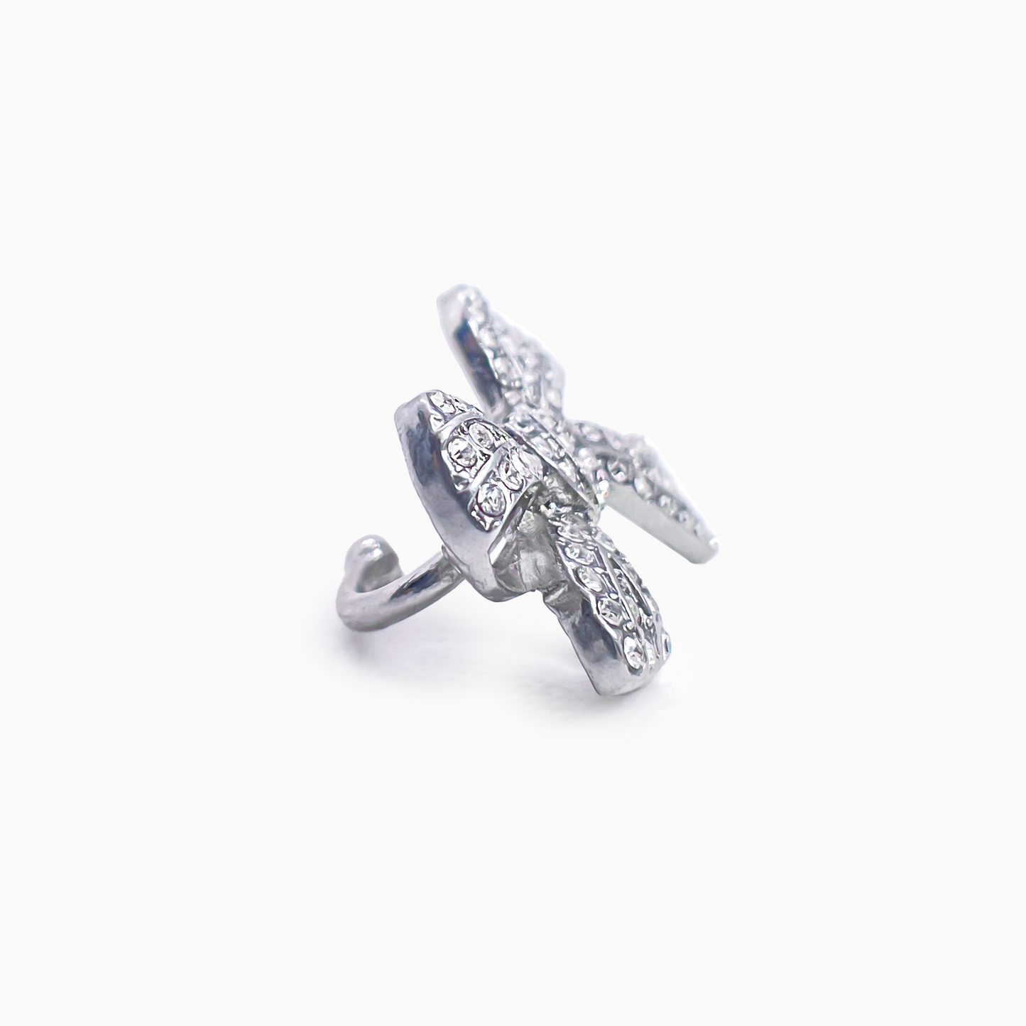 Silvery Bowknot Ballet Girl and Sophisticated Ear Clip