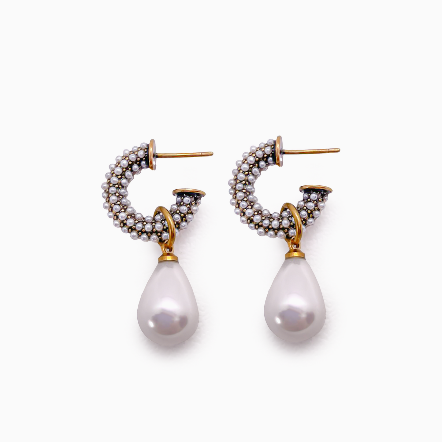 Baroque Copper Pearl Vintage Earrings