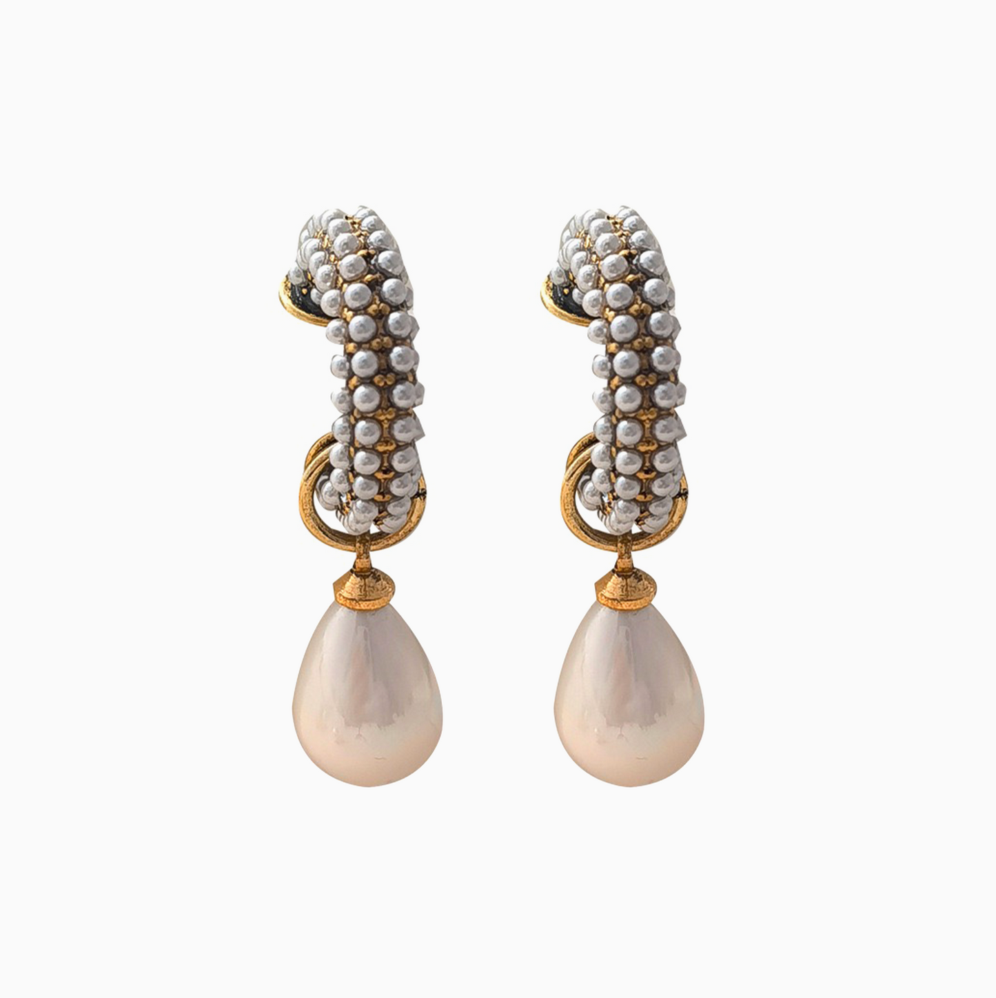 Baroque Copper Pearl Vintage Earrings