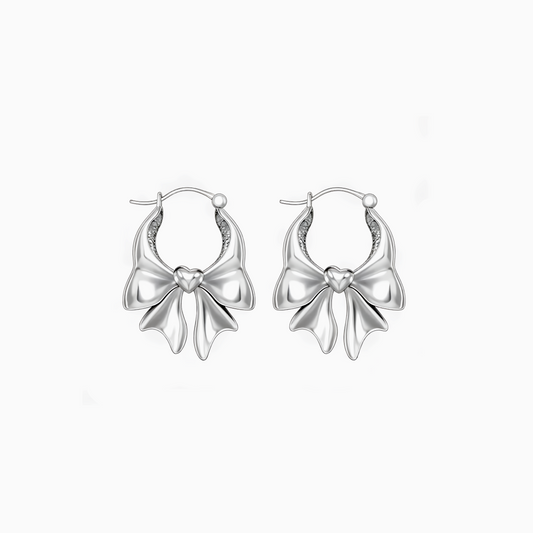 Retro Silver Elegant Bow Earrings