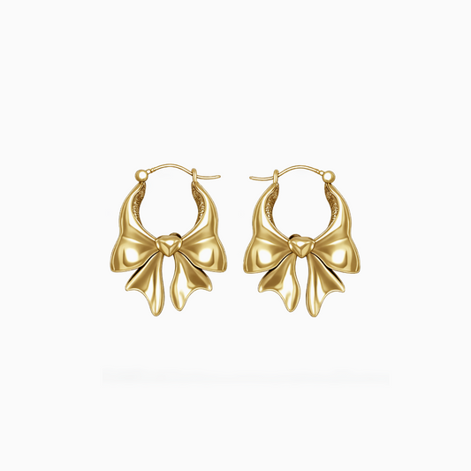 Retro Gold-plated Elegant Bow Earrings