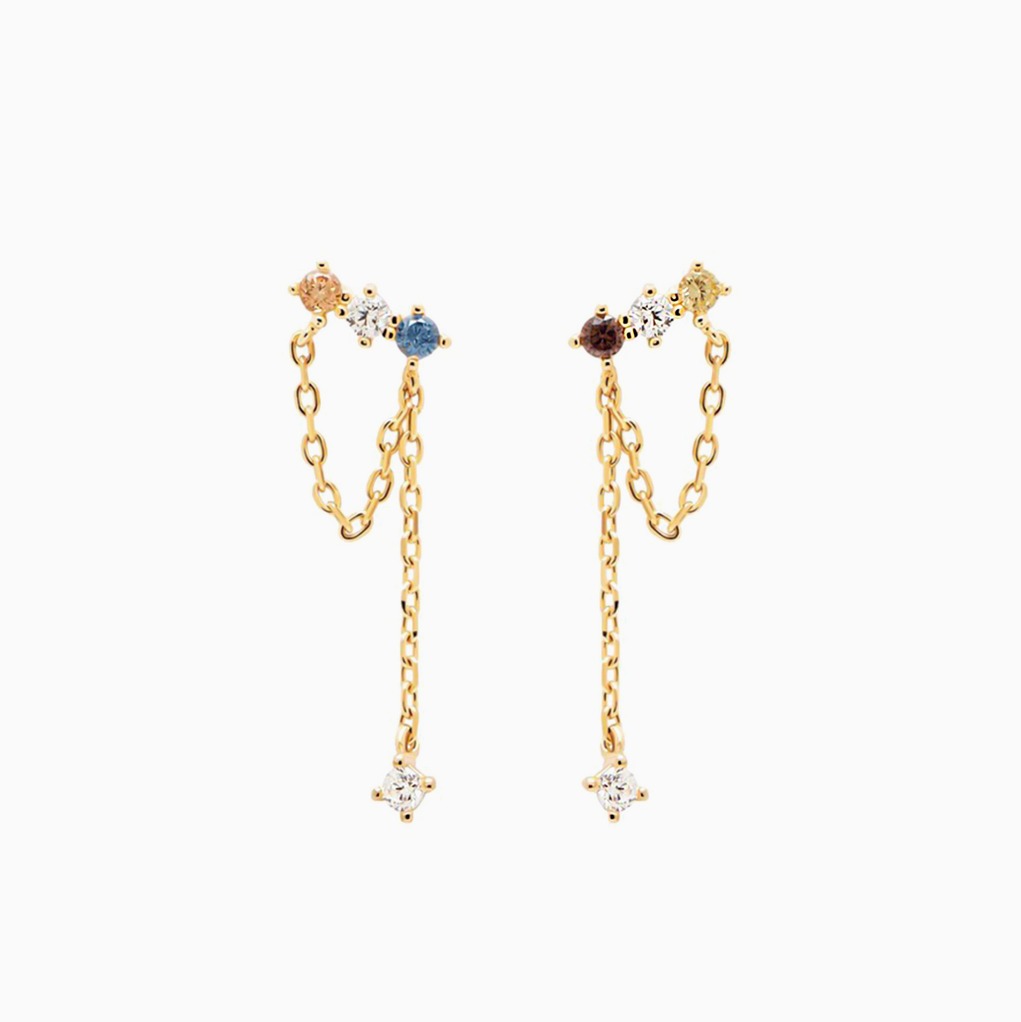 18k Gold Plated Asymmetrical Sterling Silver Earrings