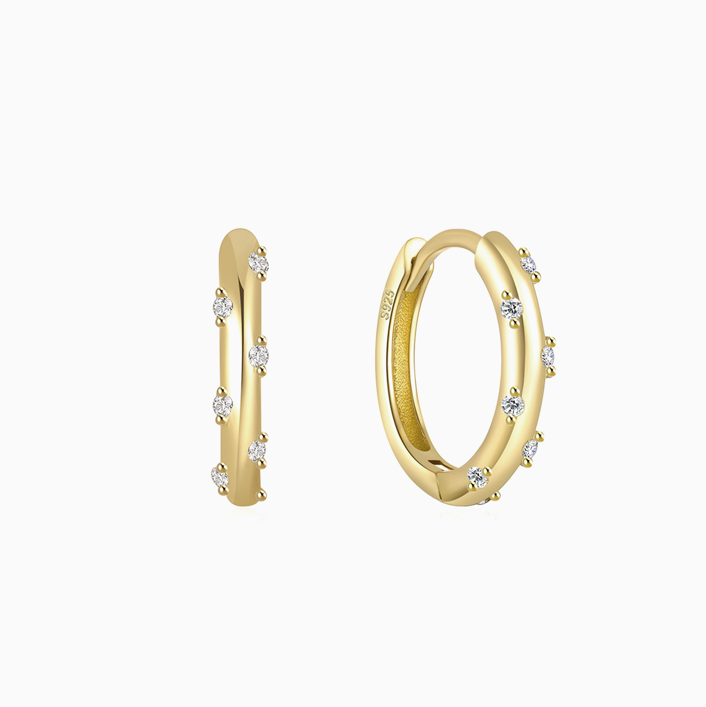 Yellow Gold Huggie Earring