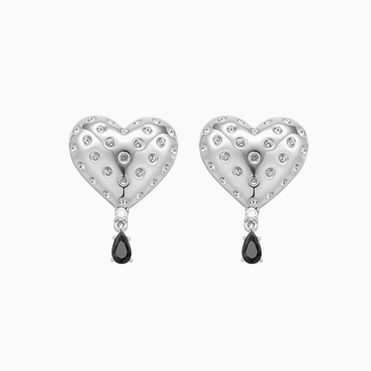 Polka Dot Girl Silver Earrings