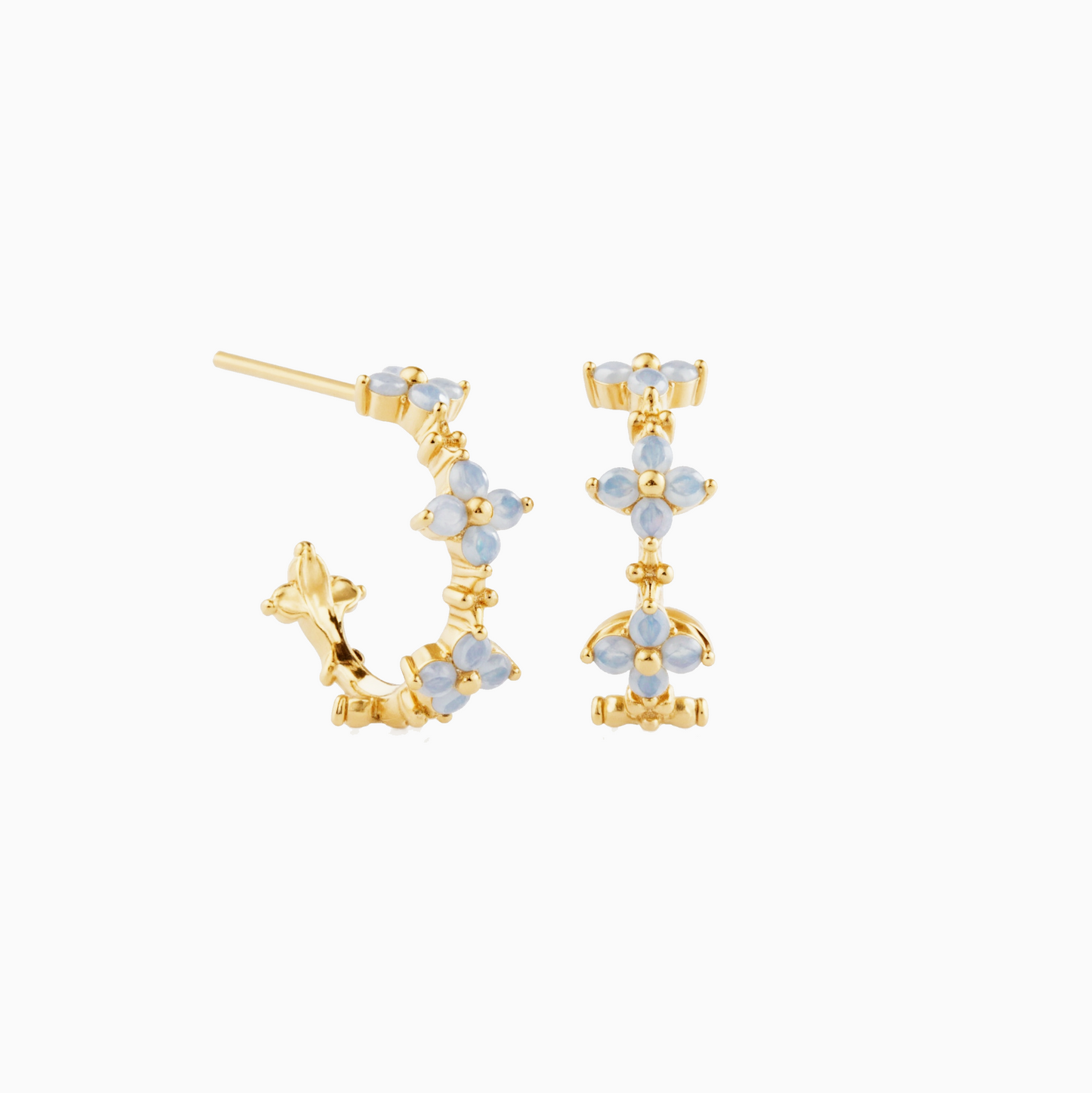 Blue Blossom Hoop Earrings