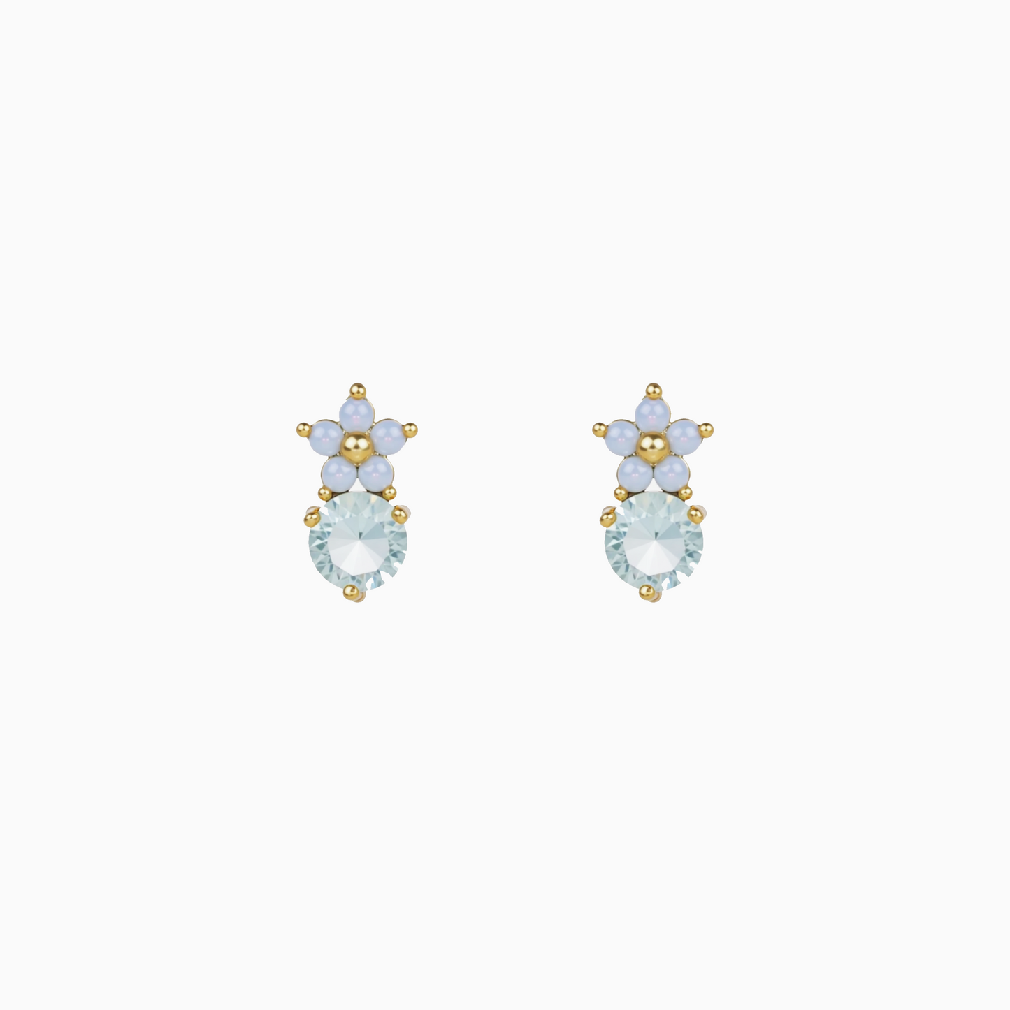 Blue Blossom Crystal Earrings