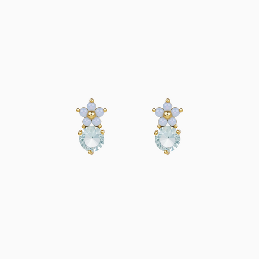 Blue Blossom Crystal Earrings
