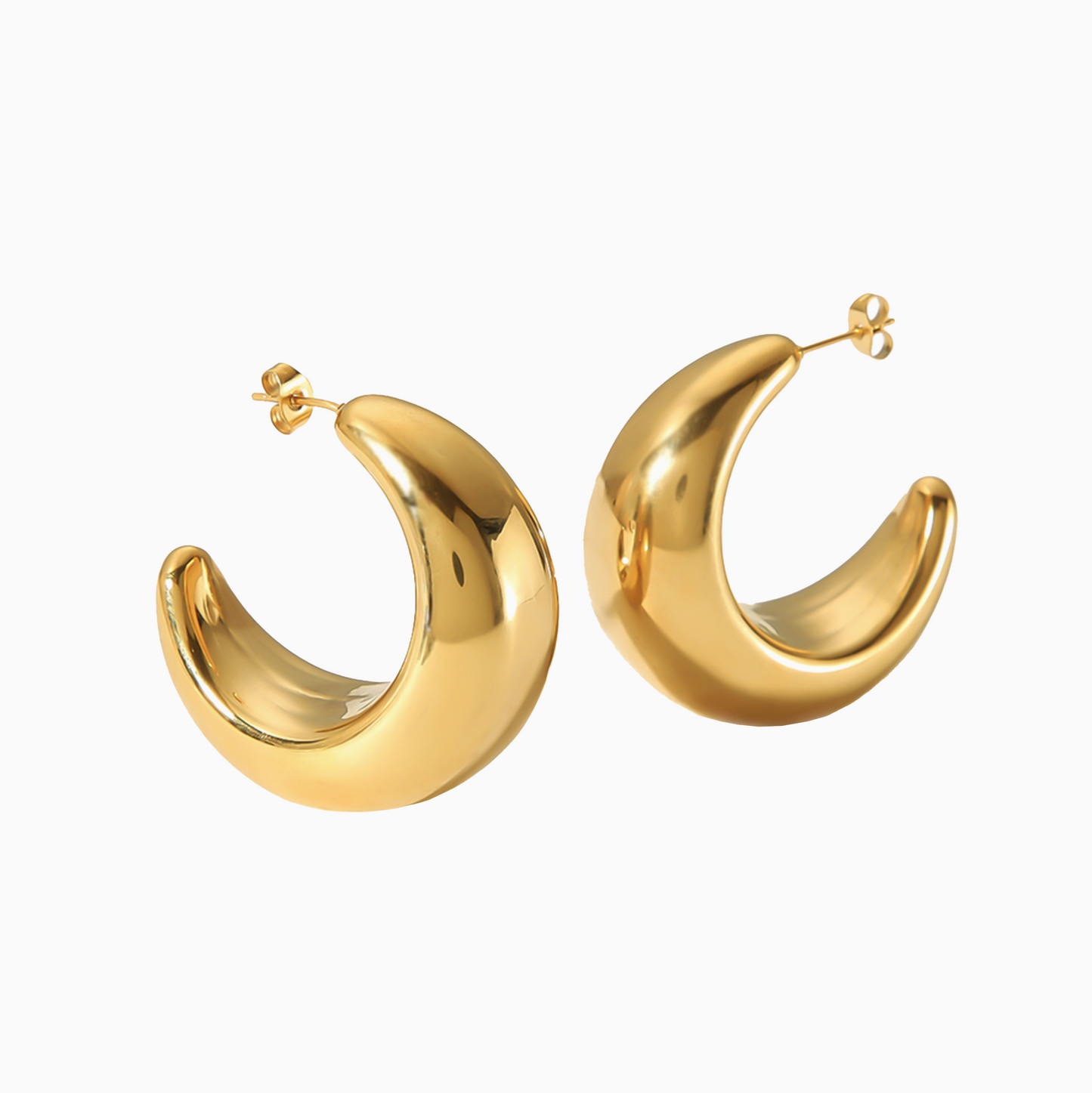 Yellow Gold Statement  Hoops