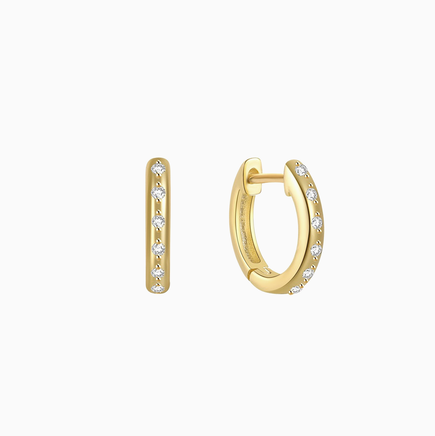 Yellow Gold Diamond Hoops