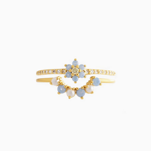 Blue Blossom Stack Ring