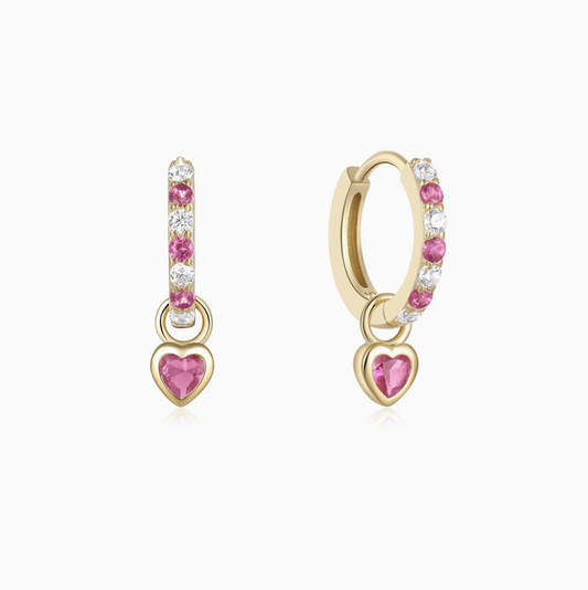 Crystal Heart Drop Hoop