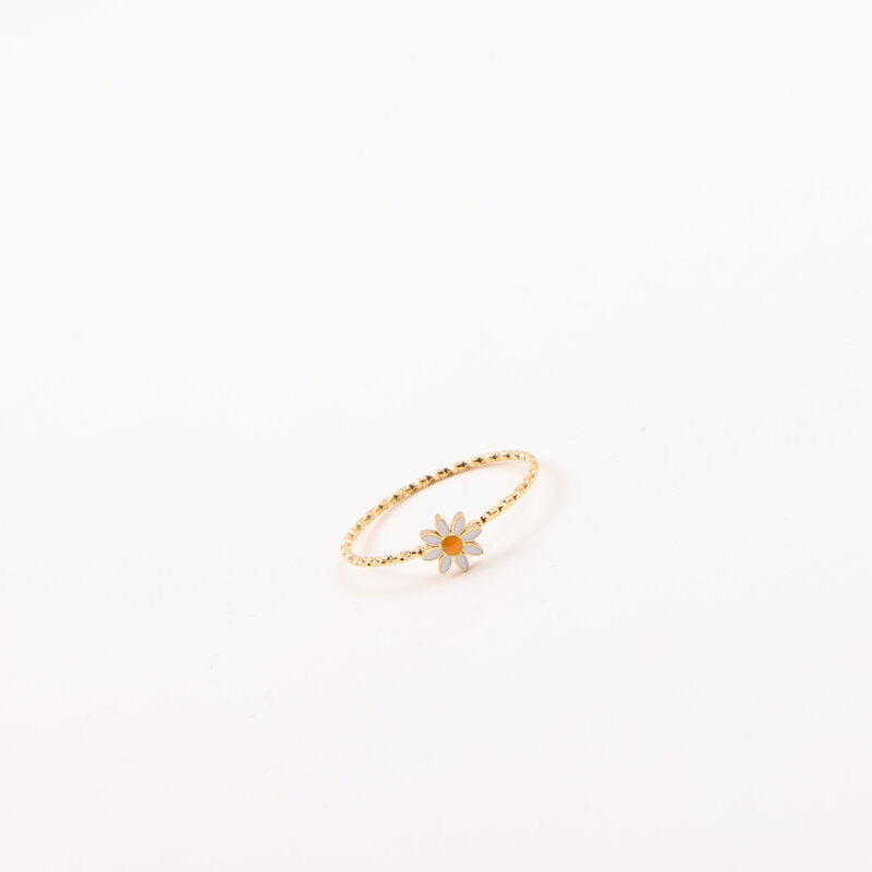 Delicate Daisy Gold Stack Ring