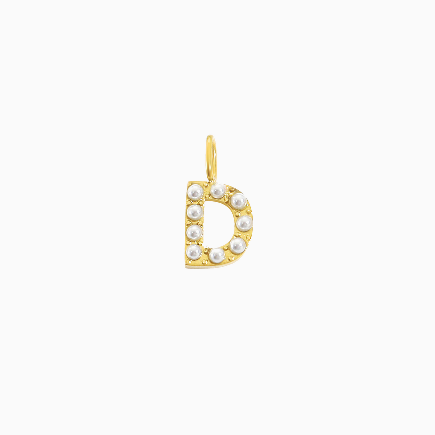 14K Pearl Letter Charm