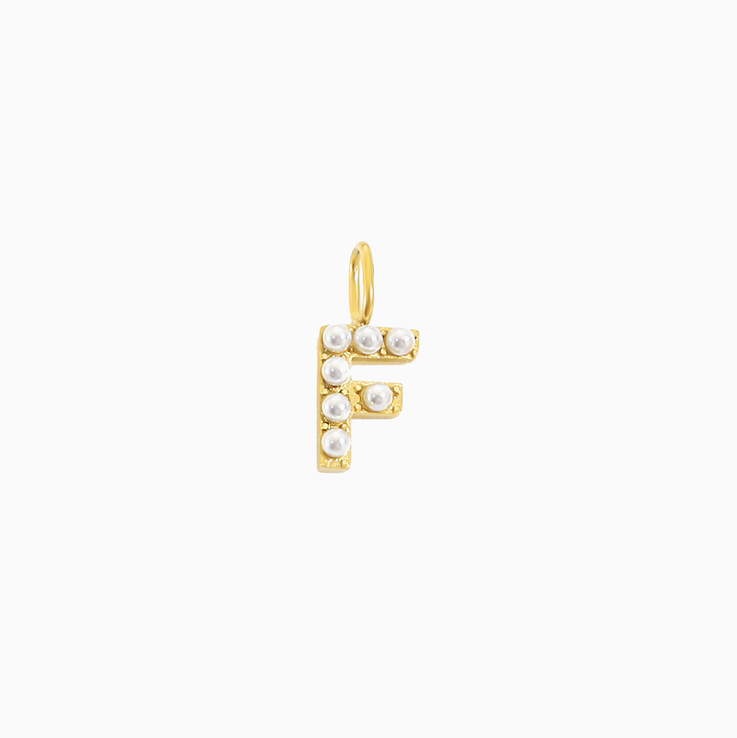 14K Pearl Letter Charm