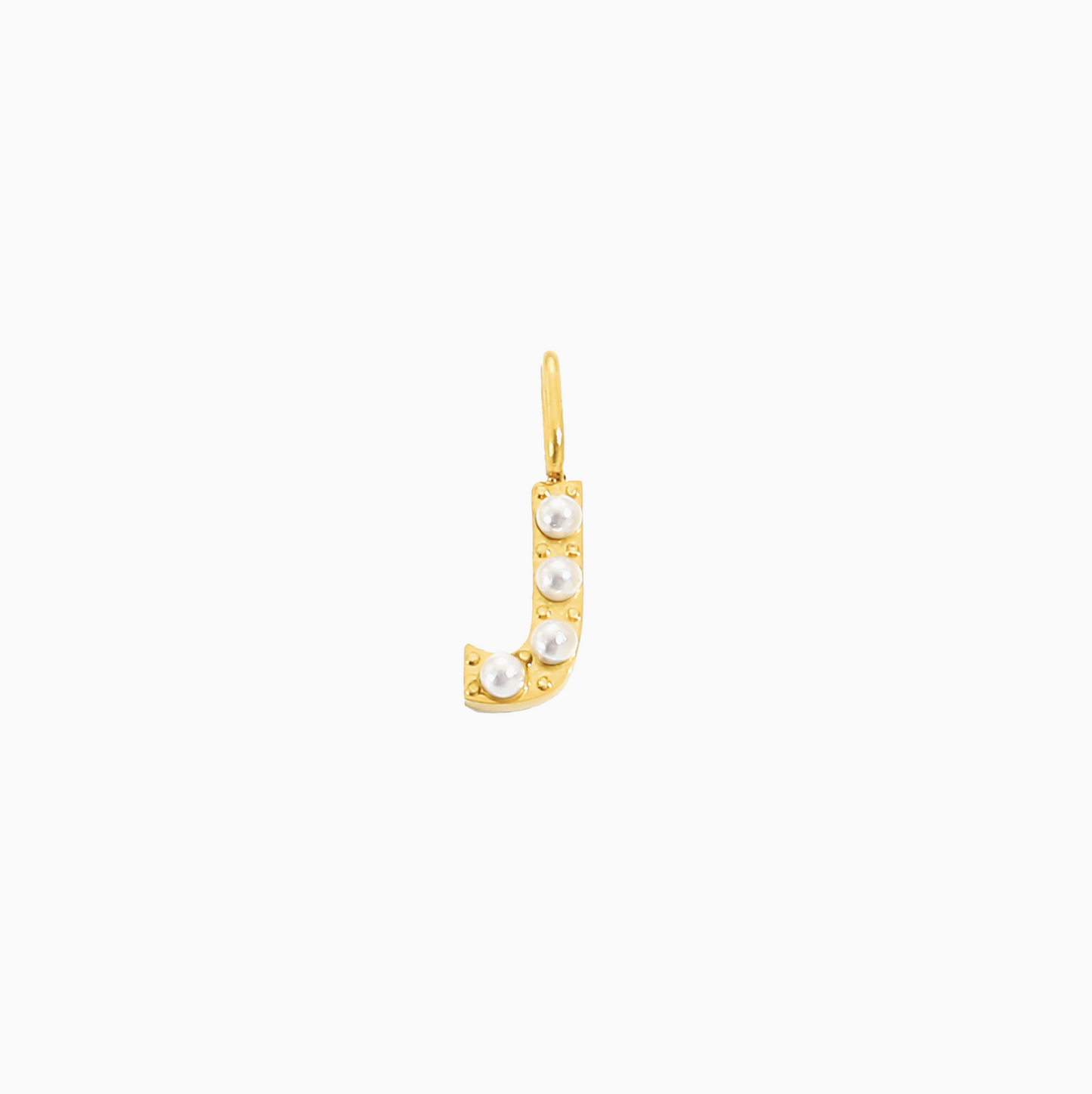 14K Pearl Letter Charm