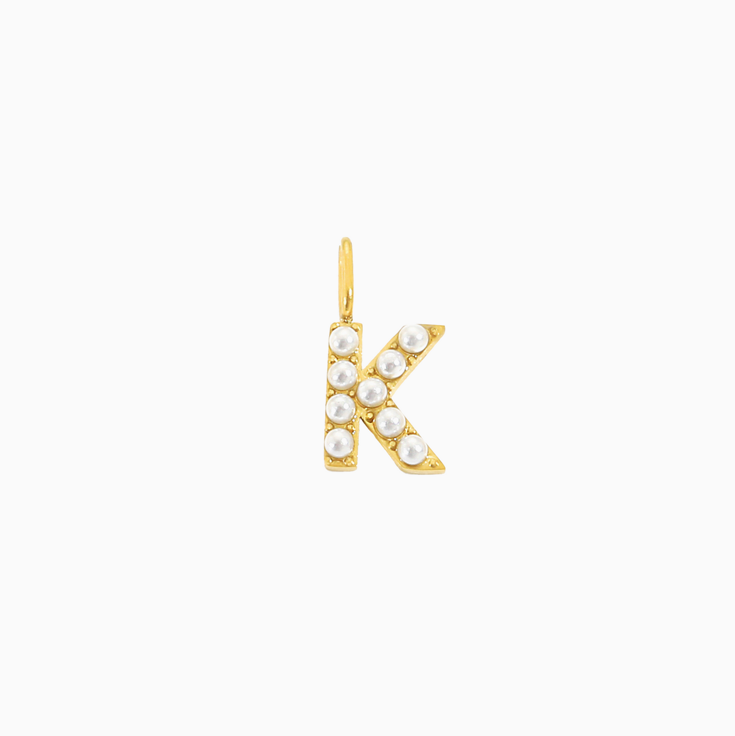 14K Pearl Letter Charm