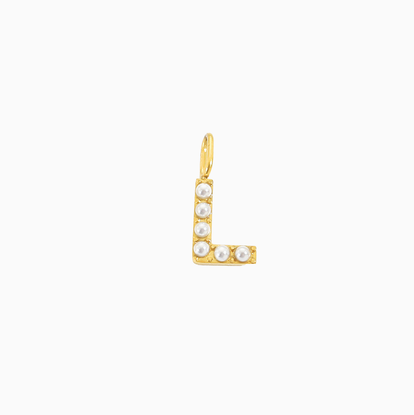 14K Pearl Letter Charm